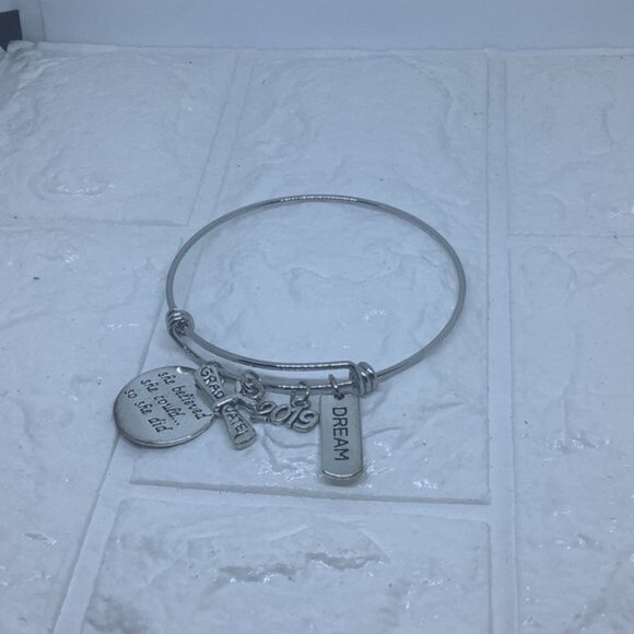 Graduation Bracelet She Believed She Could So She Did Inspirational Charm Bangle - Picture 2 of 8